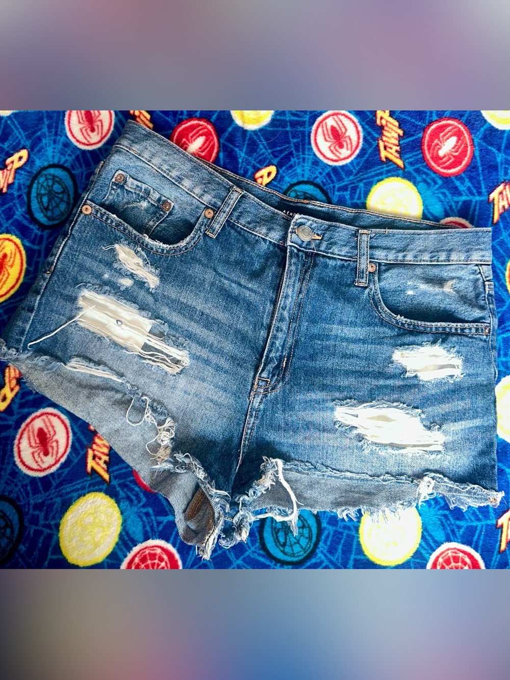 Aeropostale High Rise Shorty Distressed Jean Shorts!